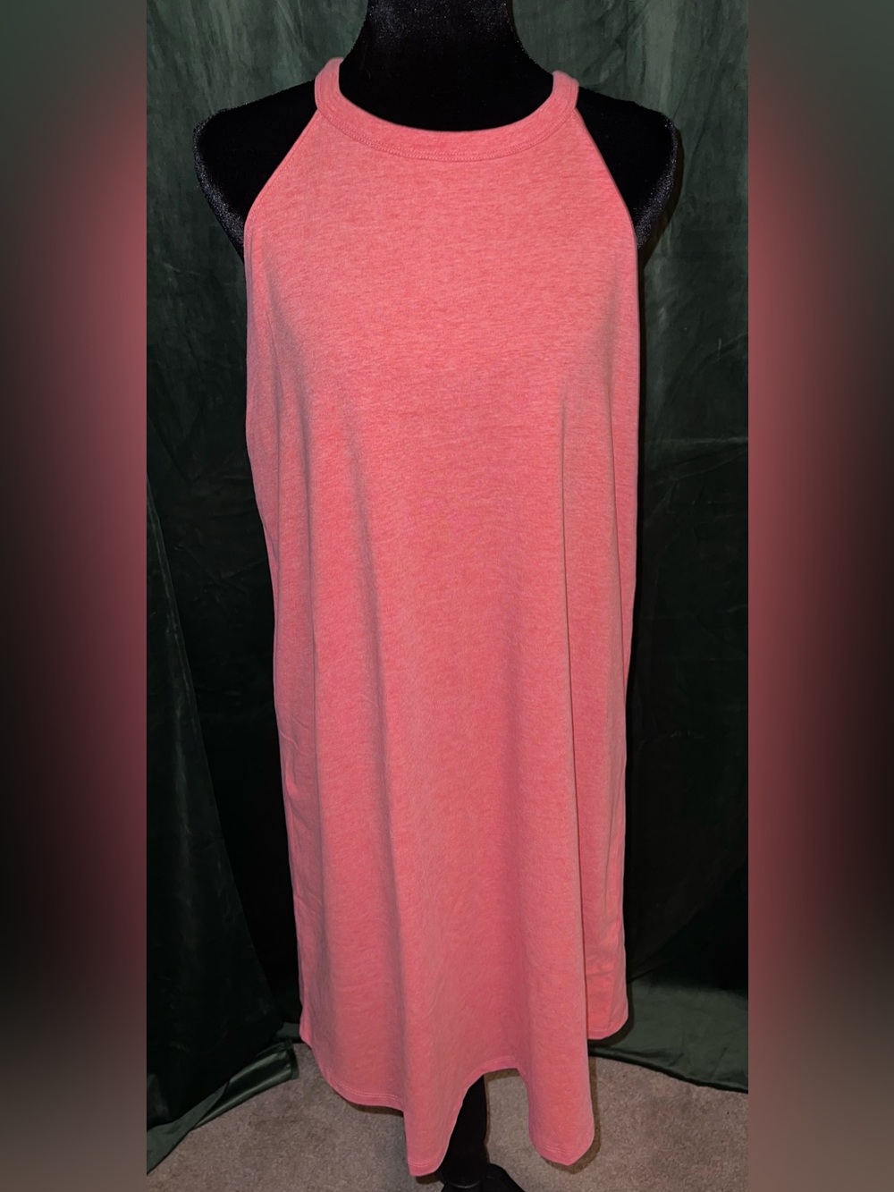 Marleylilly NWT Women's Coral Pink High-Neck Sleeveless Tank Top dress